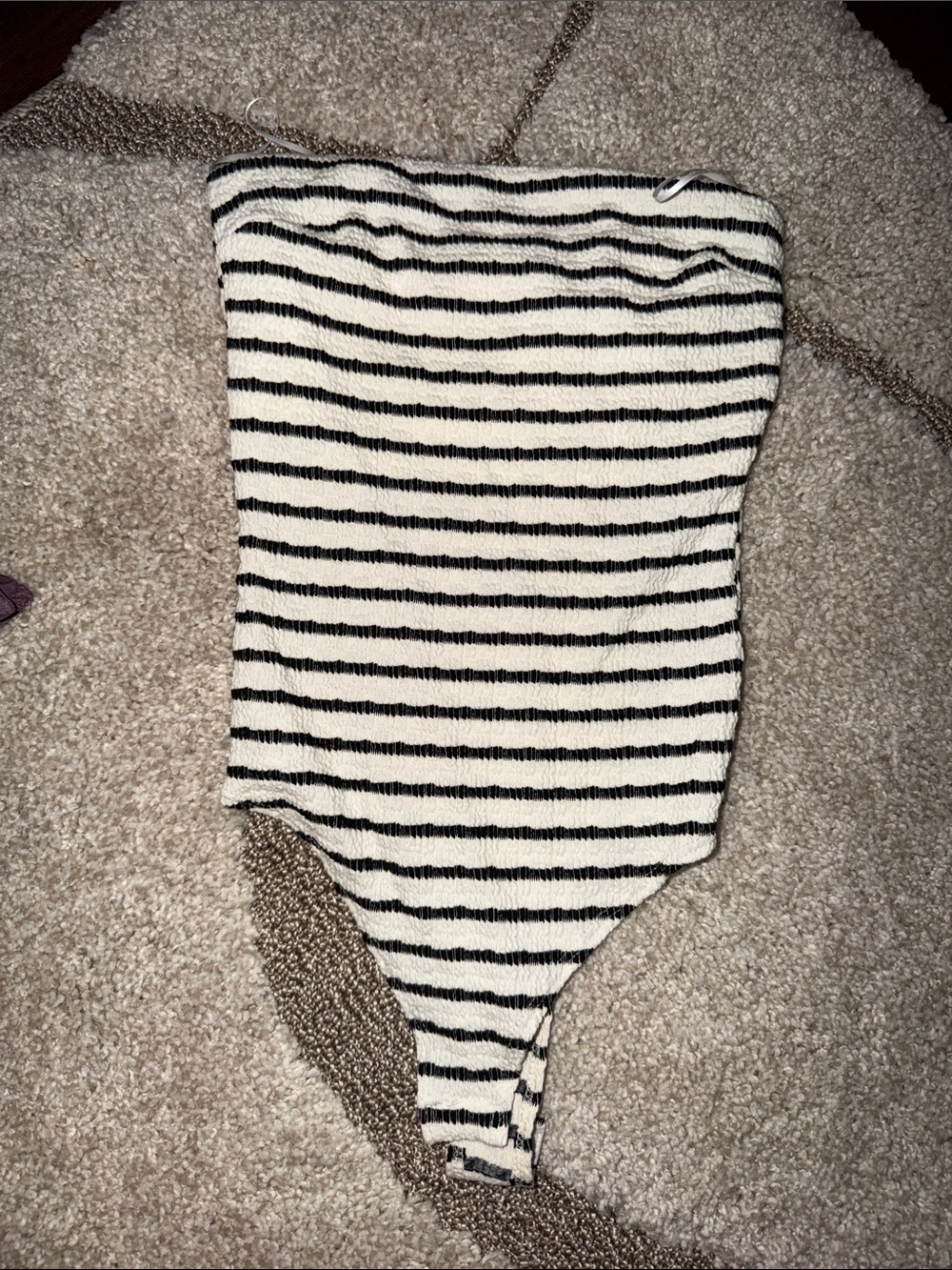 Striped Black and White womens One-Piece Bodysuit